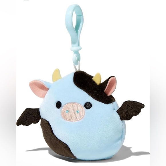 Squishmallows 3.5” Cow with Bat Wings Callian *RARE* Bag Charm - Picture 1 of 1